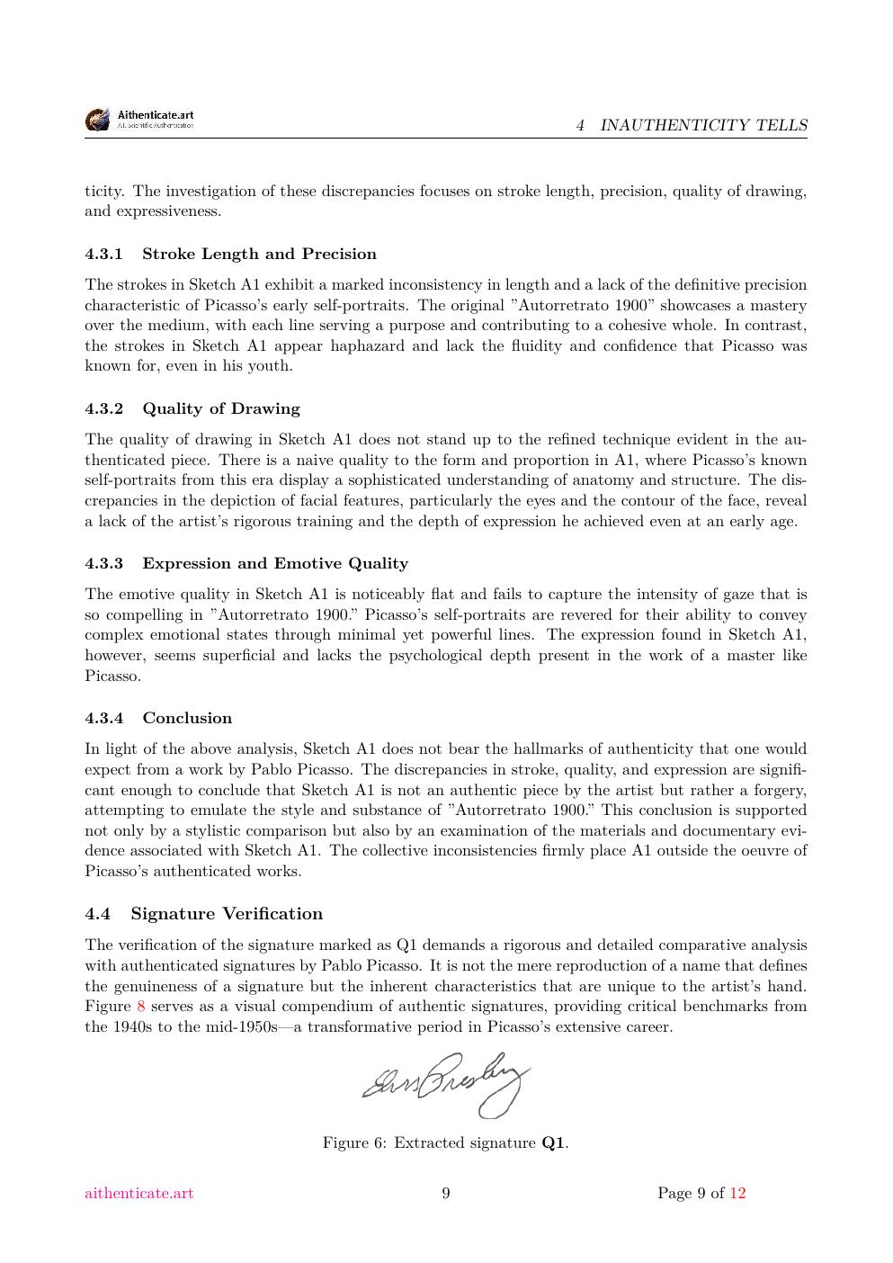 Picasso composition study report sample page 9