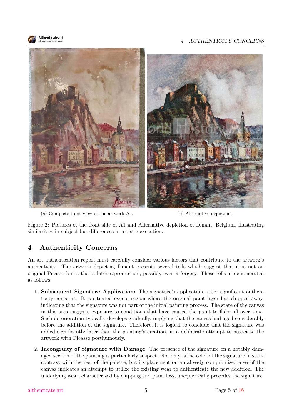 Picasso Dinant study report sample page 5