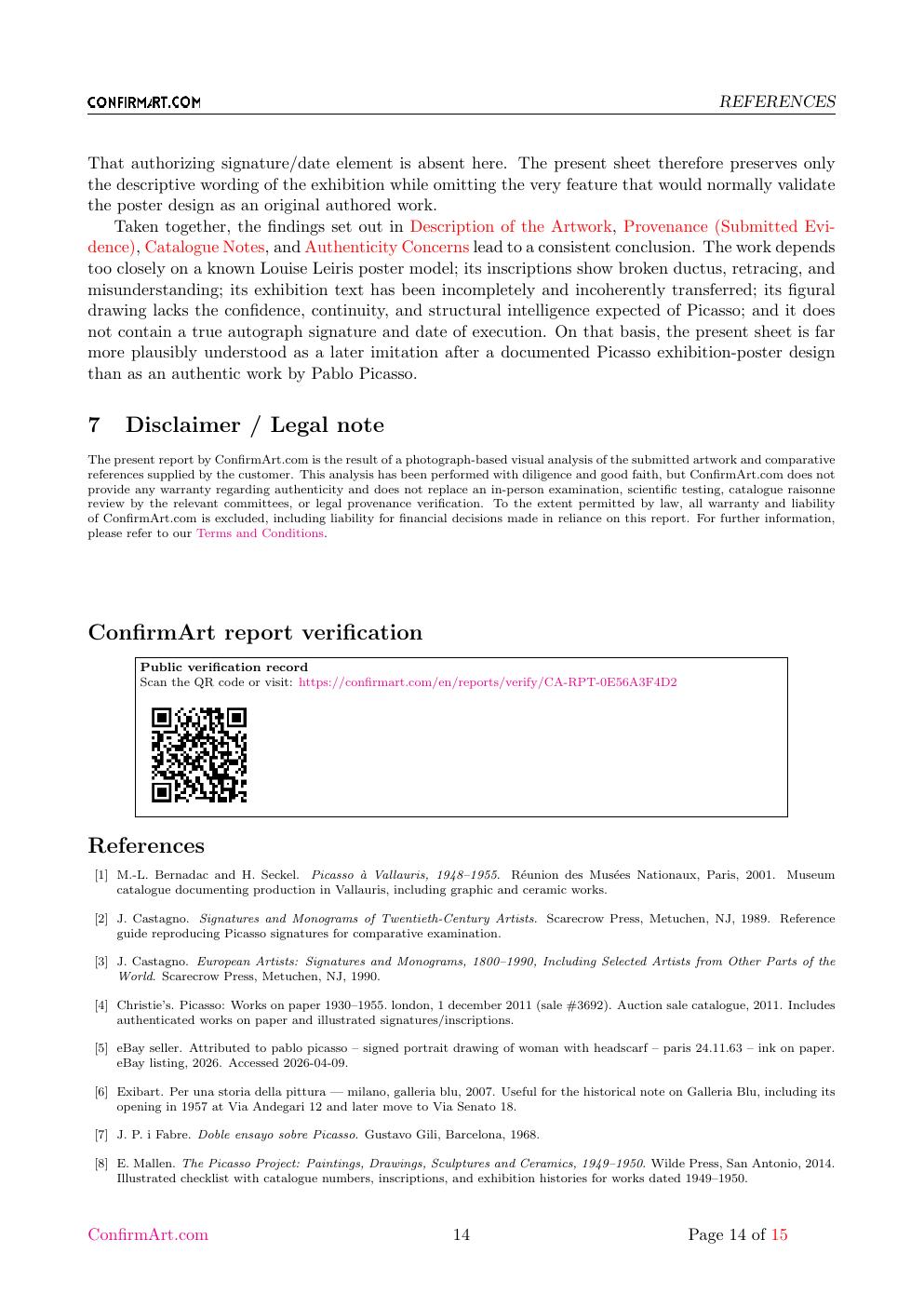 Galerie Louise Leiris report sample page 14
