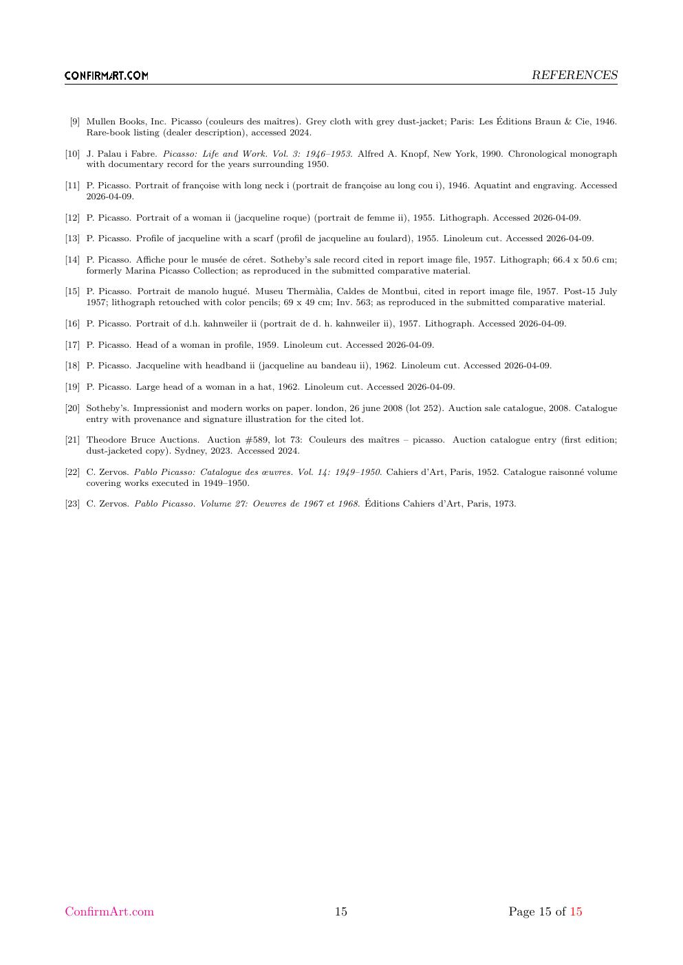 Galerie Louise Leiris report sample page 15