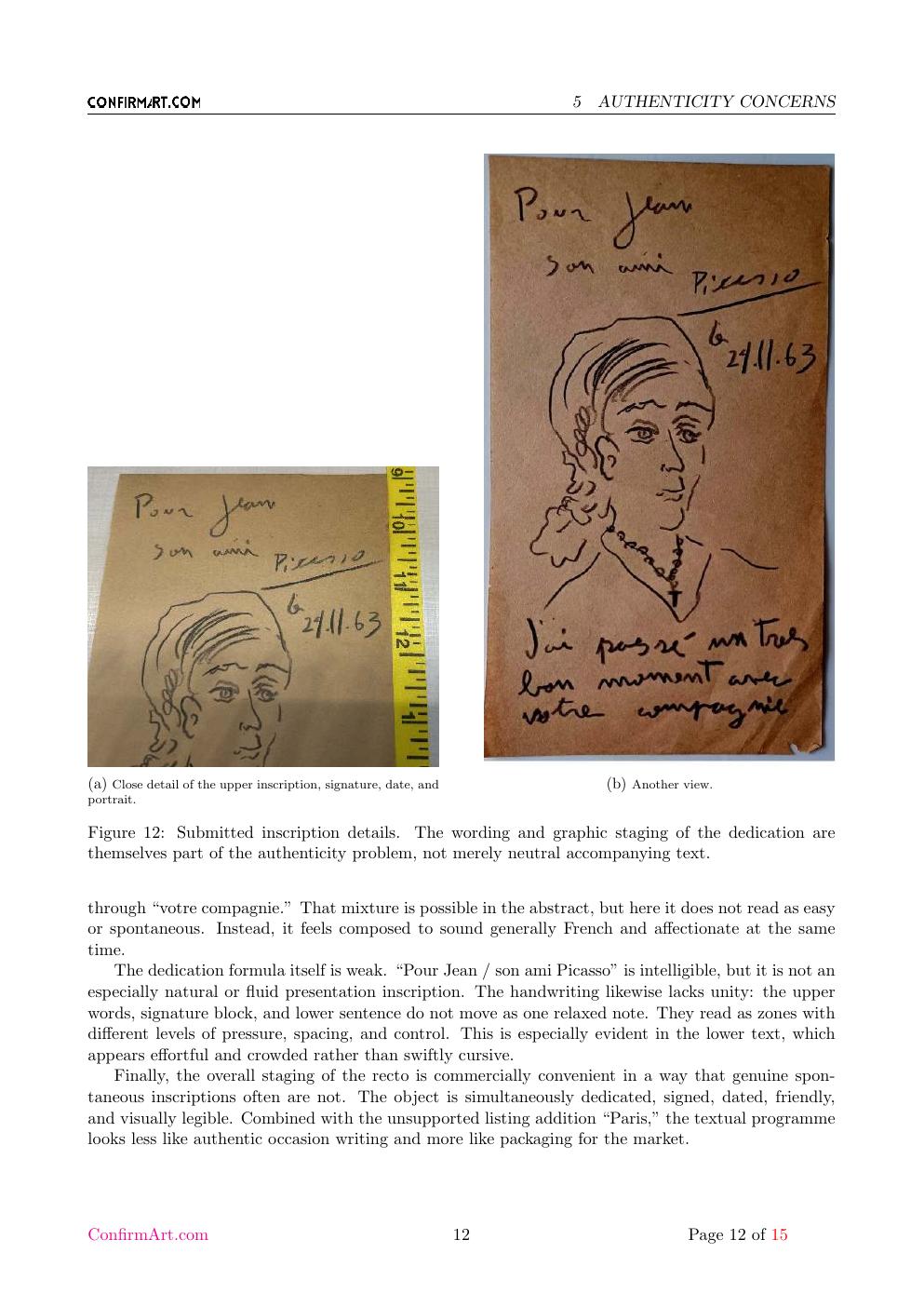 Picasso inscription study report sample page 12