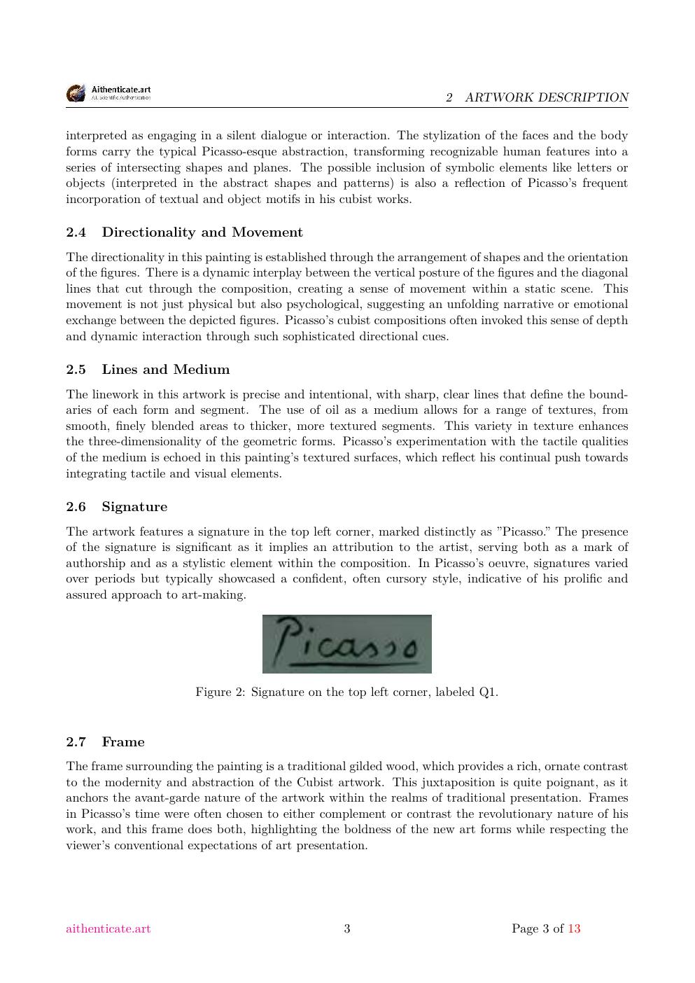 Nature morte report sample page 3