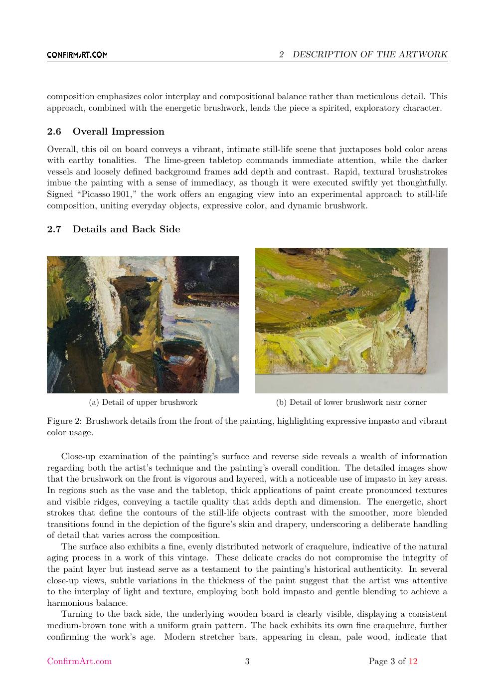 Still life with vases report sample page 3