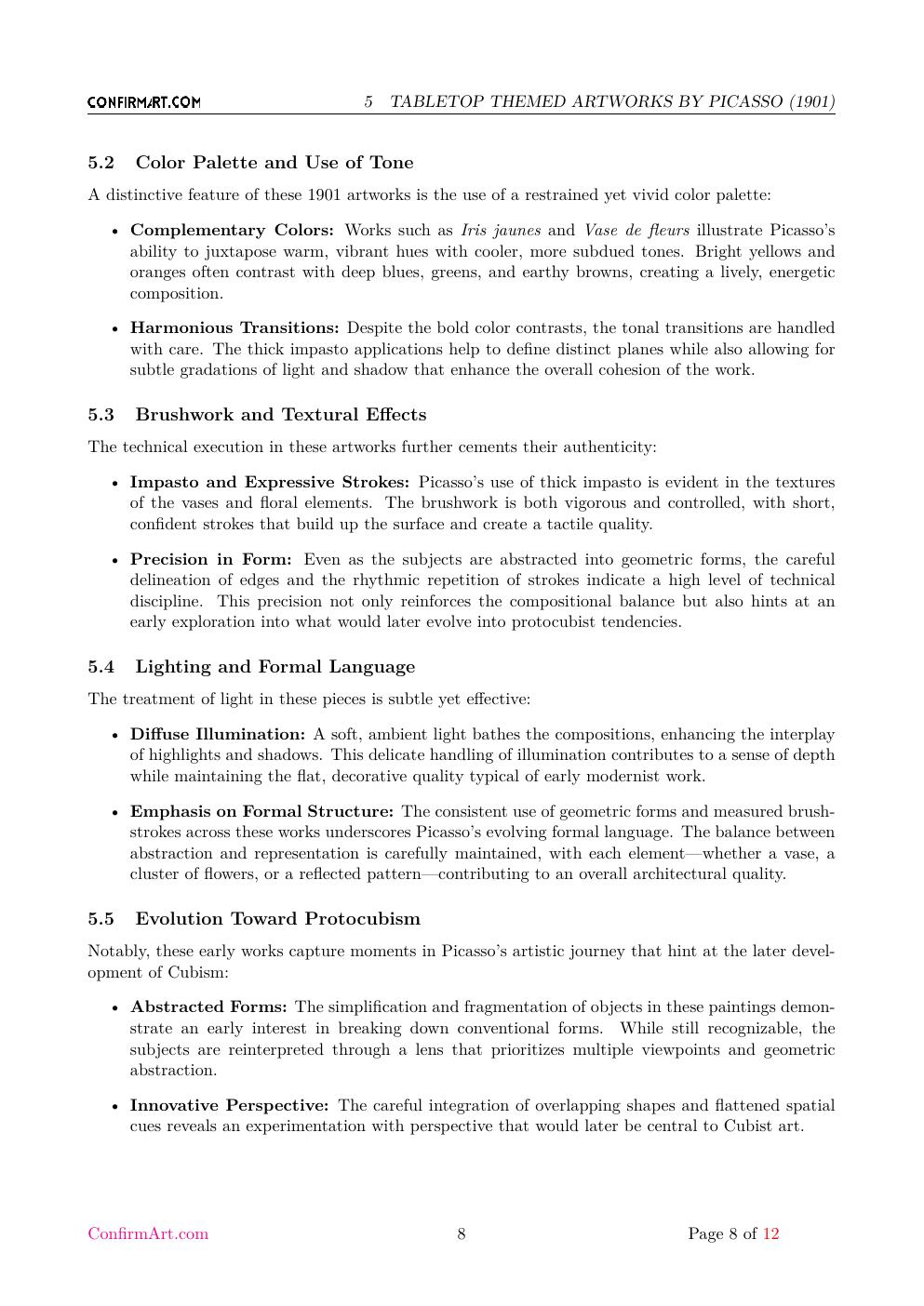 Still life with vases report sample page 8