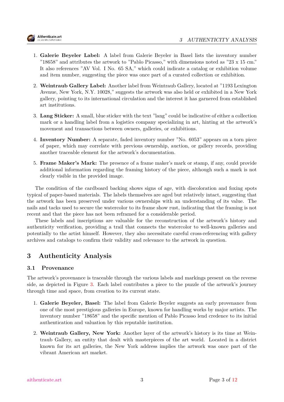 Toros y Toreros report sample page 3