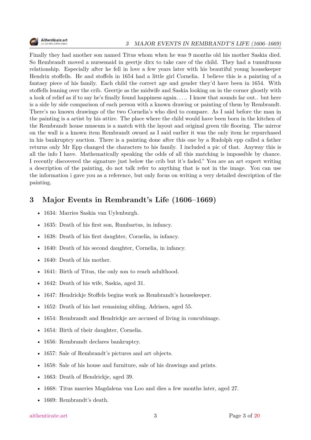Rembrandt attribution study report sample page 3