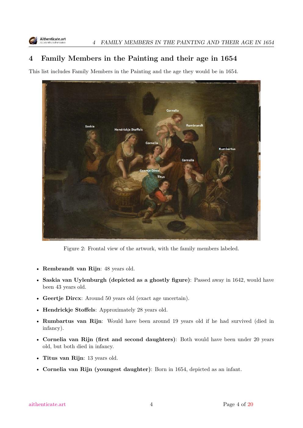 Rembrandt attribution study report sample page 4