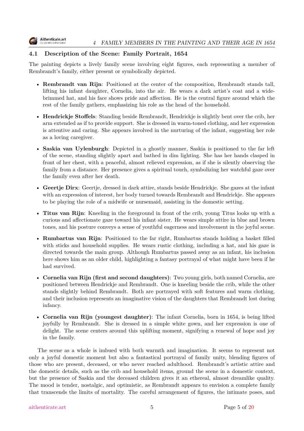 Rembrandt attribution study report sample page 5