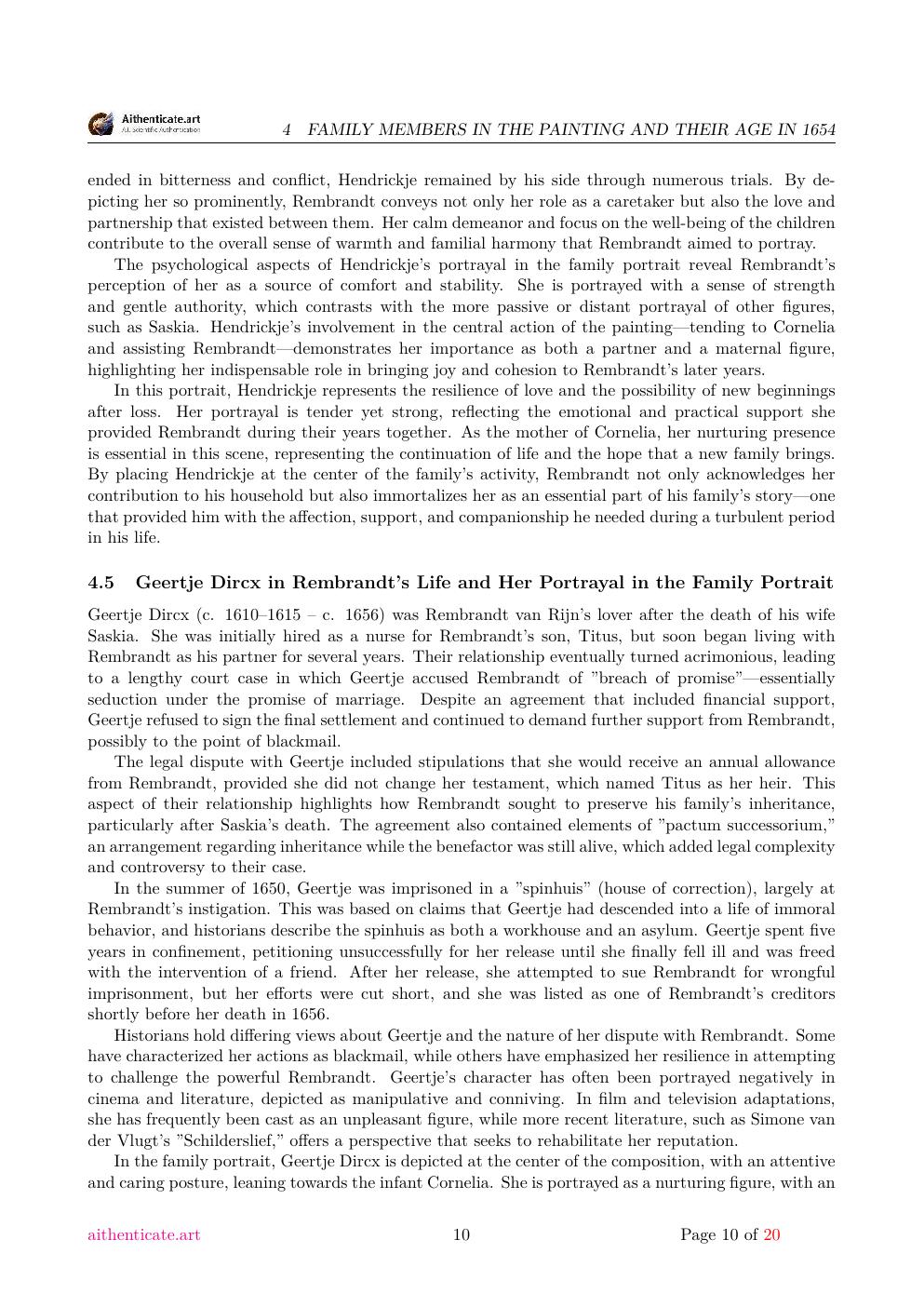 Rembrandt attribution study report sample page 10