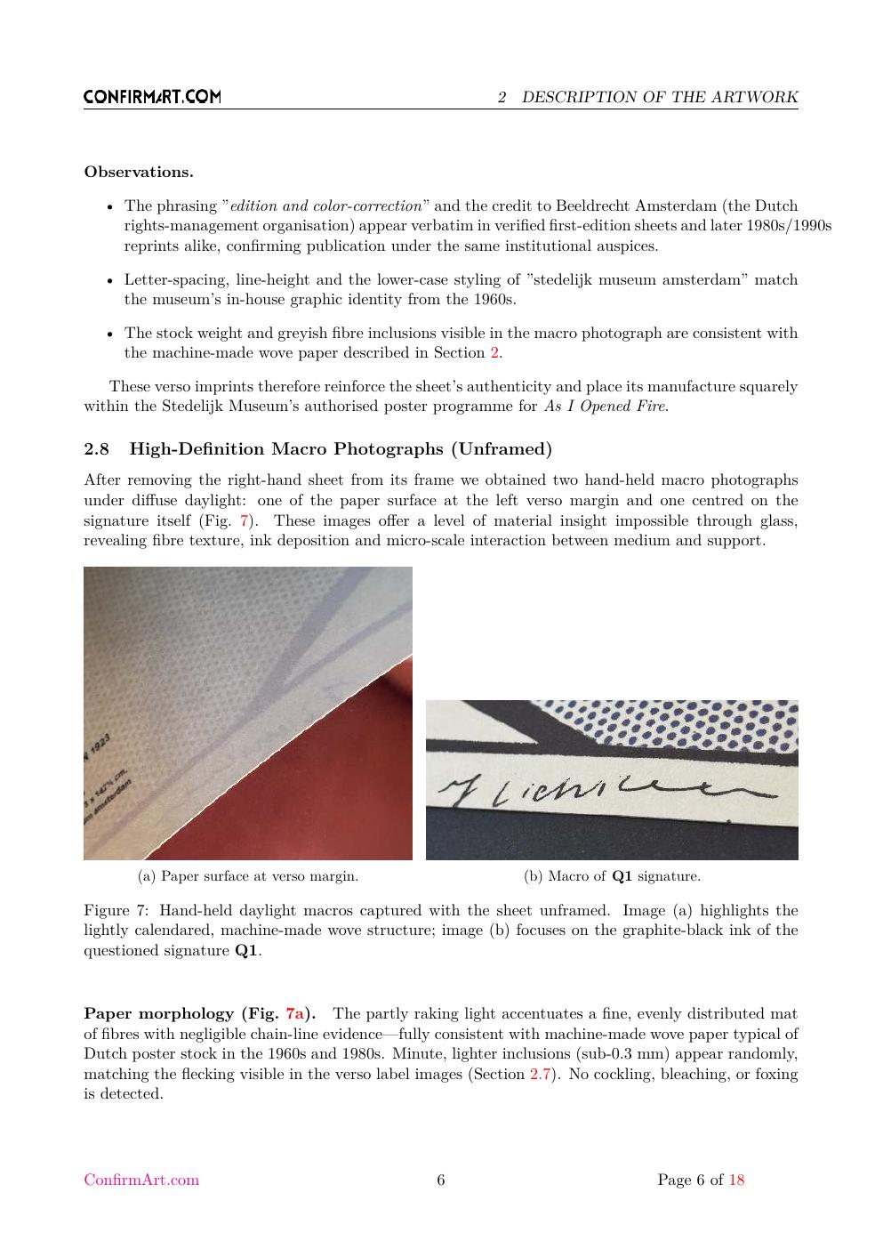 Framed triptych report sample page 6