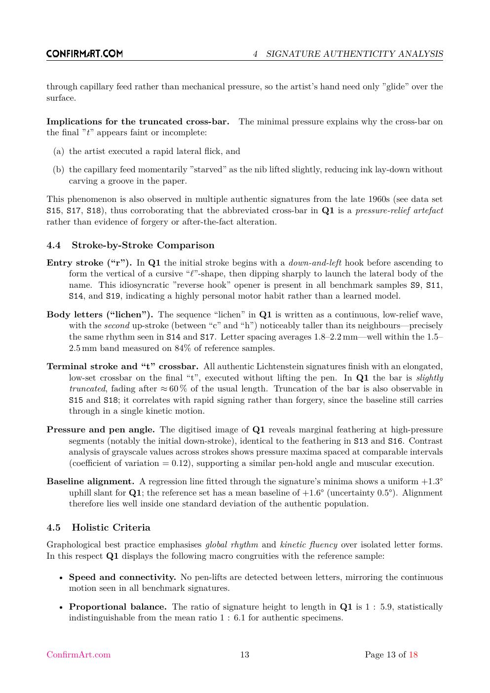 Framed triptych report sample page 13