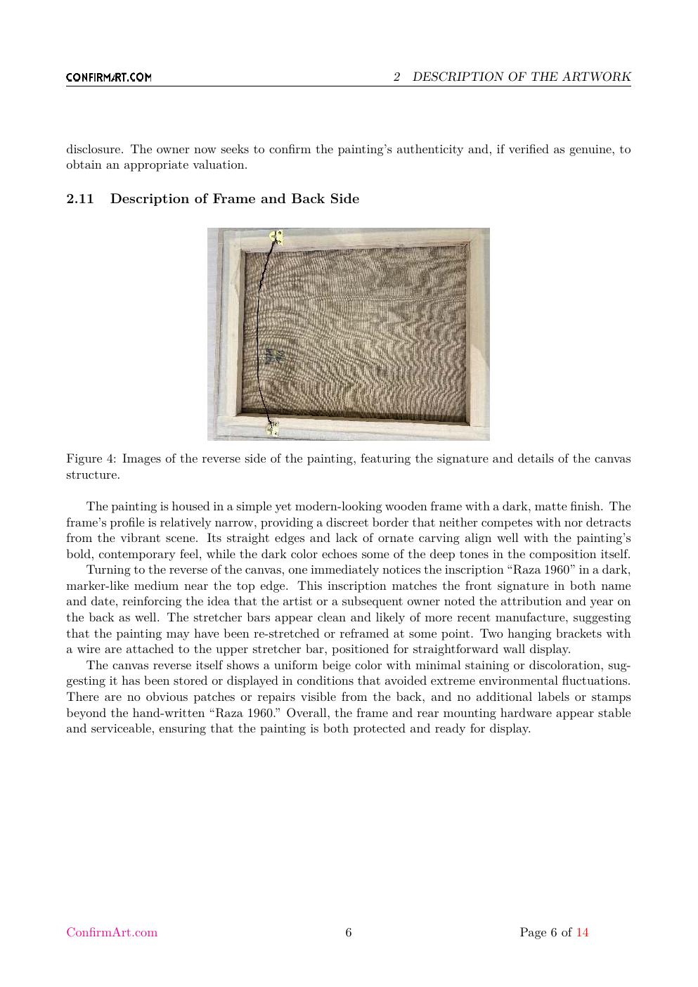 S. H. Raza painting study report sample page 6