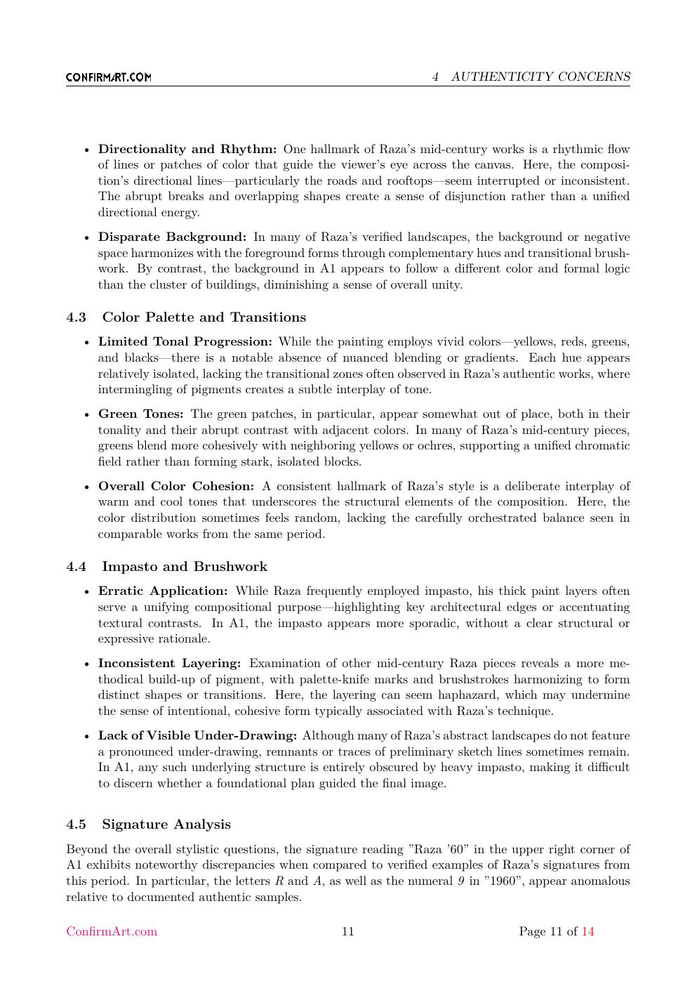 S. H. Raza painting study report sample page 11