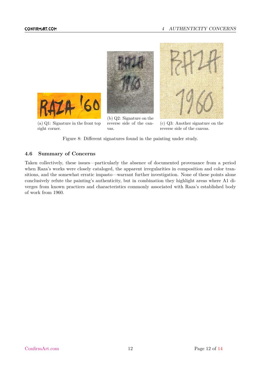 S. H. Raza painting study report sample page 12