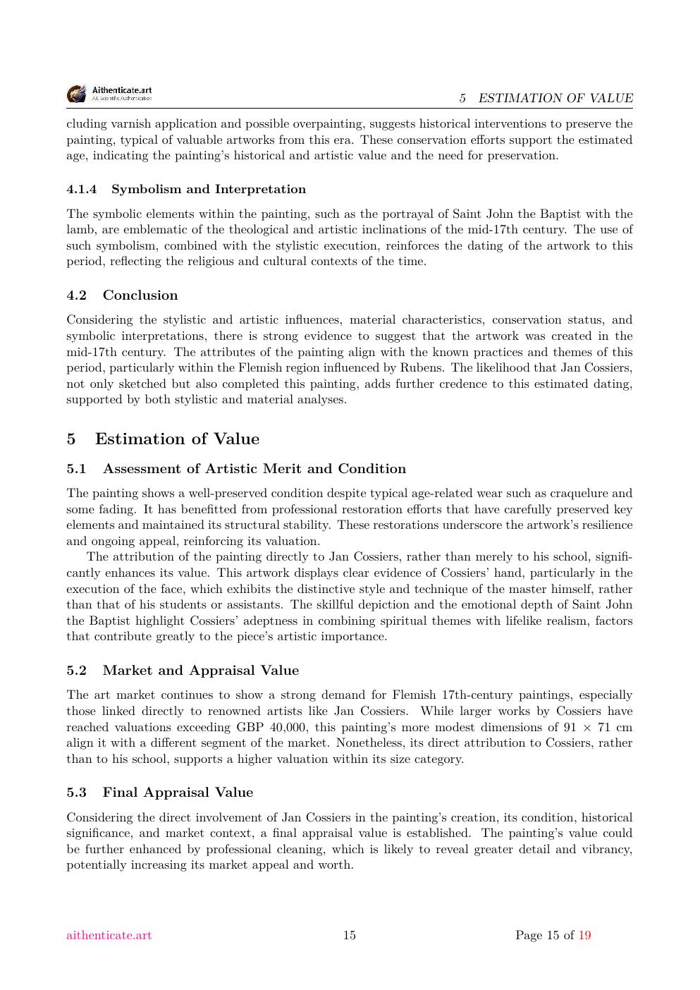 St. John the Baptist report sample page 15