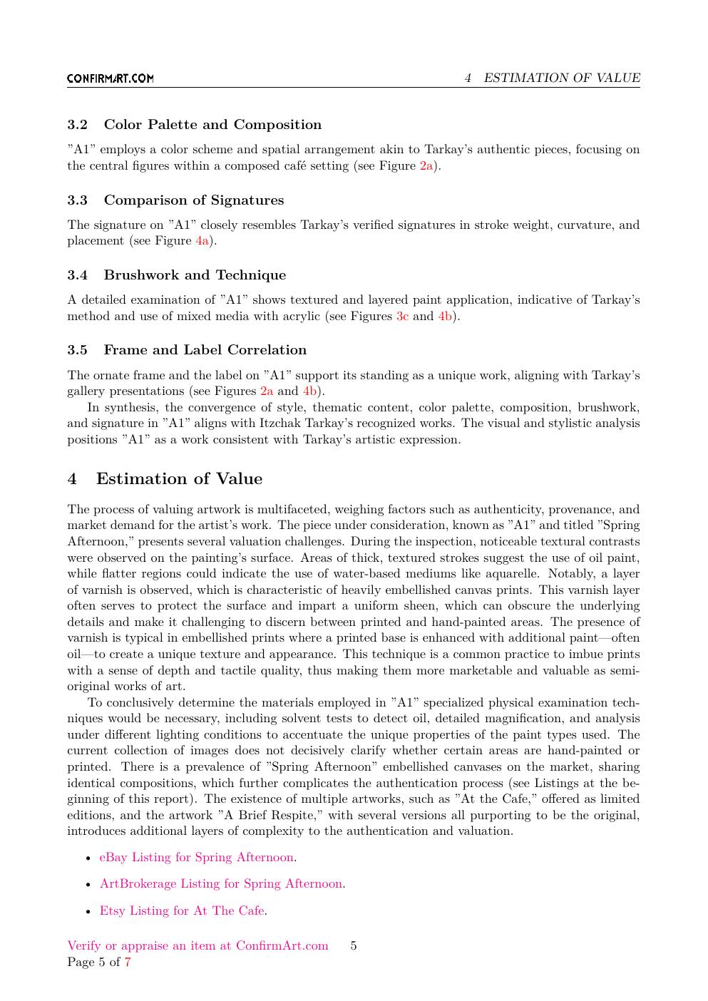 Spring Afternoon report sample page 5