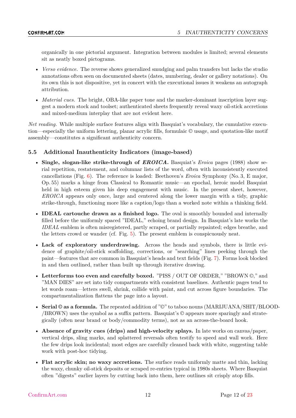 Eroica Basquiat study report sample page 12