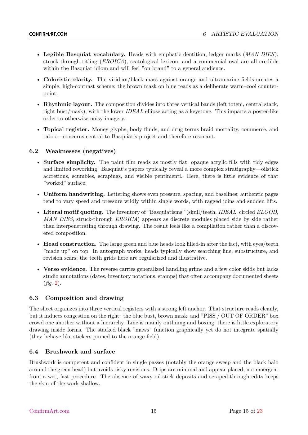 Eroica Basquiat study report sample page 15