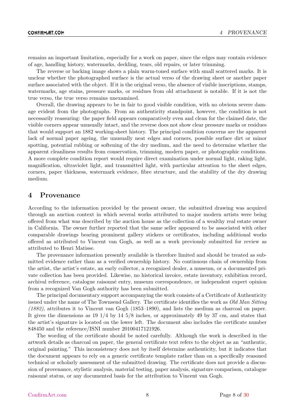 Van Gogh drawing study report sample page 8