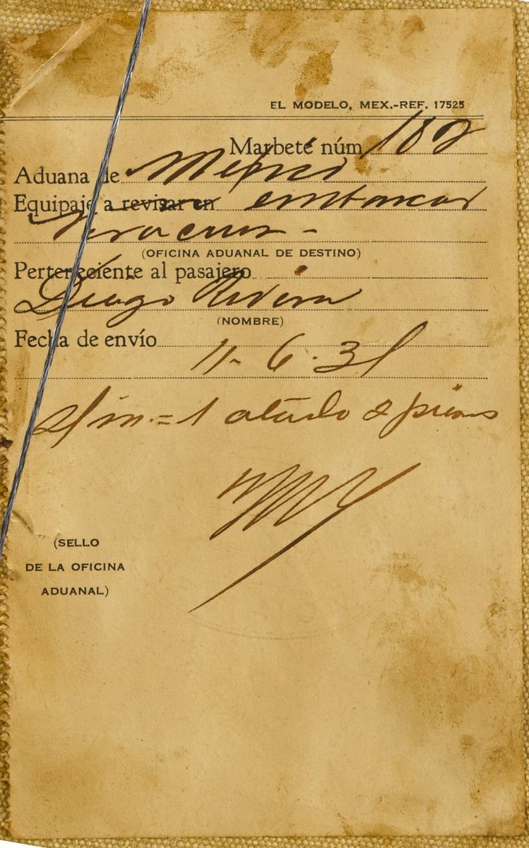 El amigo de Frida: Documentary Evidence (verso labels)