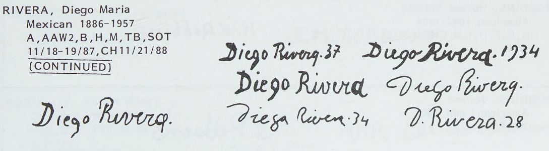 El amigo de Frida: Painted signature anomalies (comparative paleography)