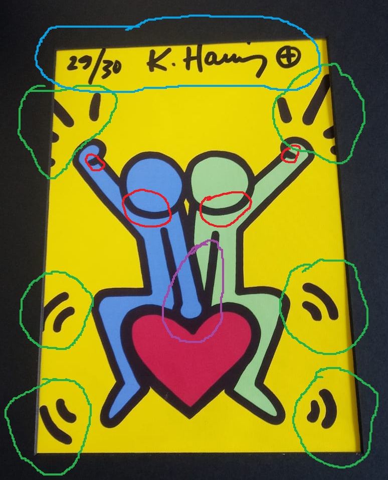 Keith Haring signature study: Composition and Stylistic Anomalies