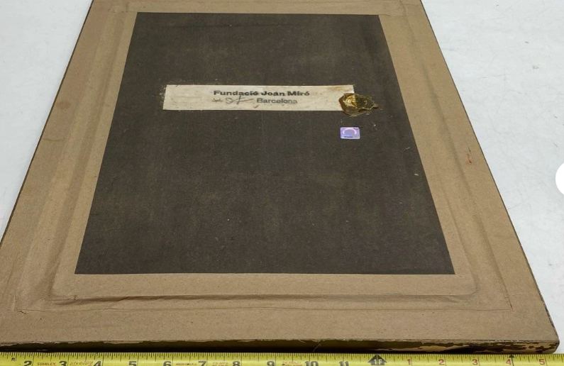 Miró: Reverse, Mount, Label, and Wax Seal