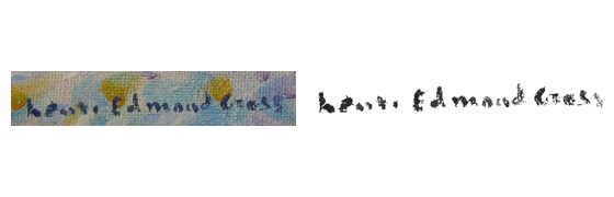 Painting attributed to Henri Edmond Cross: Signature Analysis Reference Detail