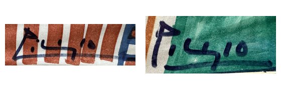 Estate artwork attributed to Picasso: Signatures